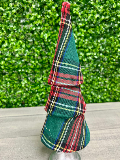11.5 Inch Green And Red Plaid Tree Table Top Decor