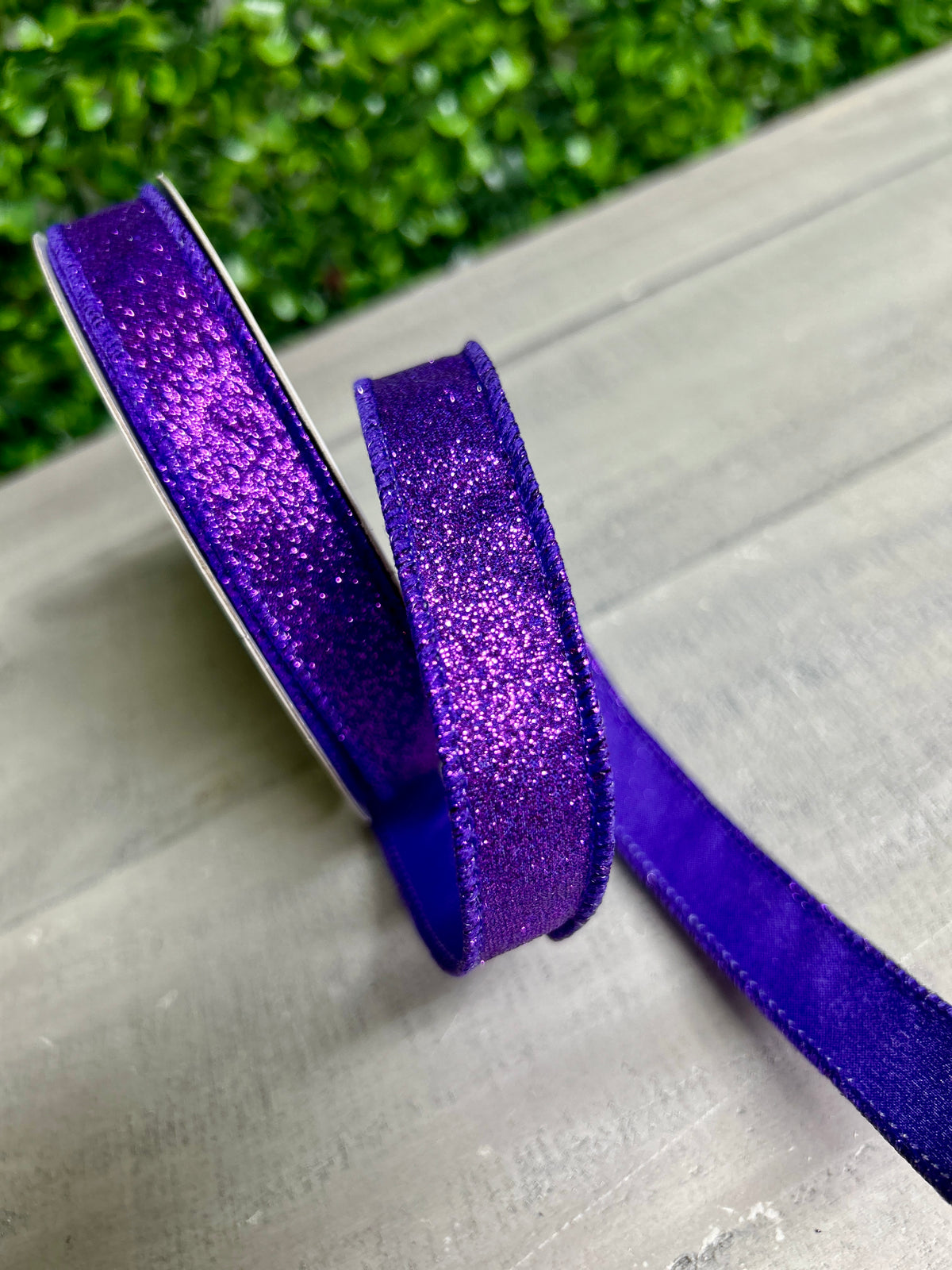 5/8 Inch By 10 Yard Purple Shimmer Glitter Ribbon