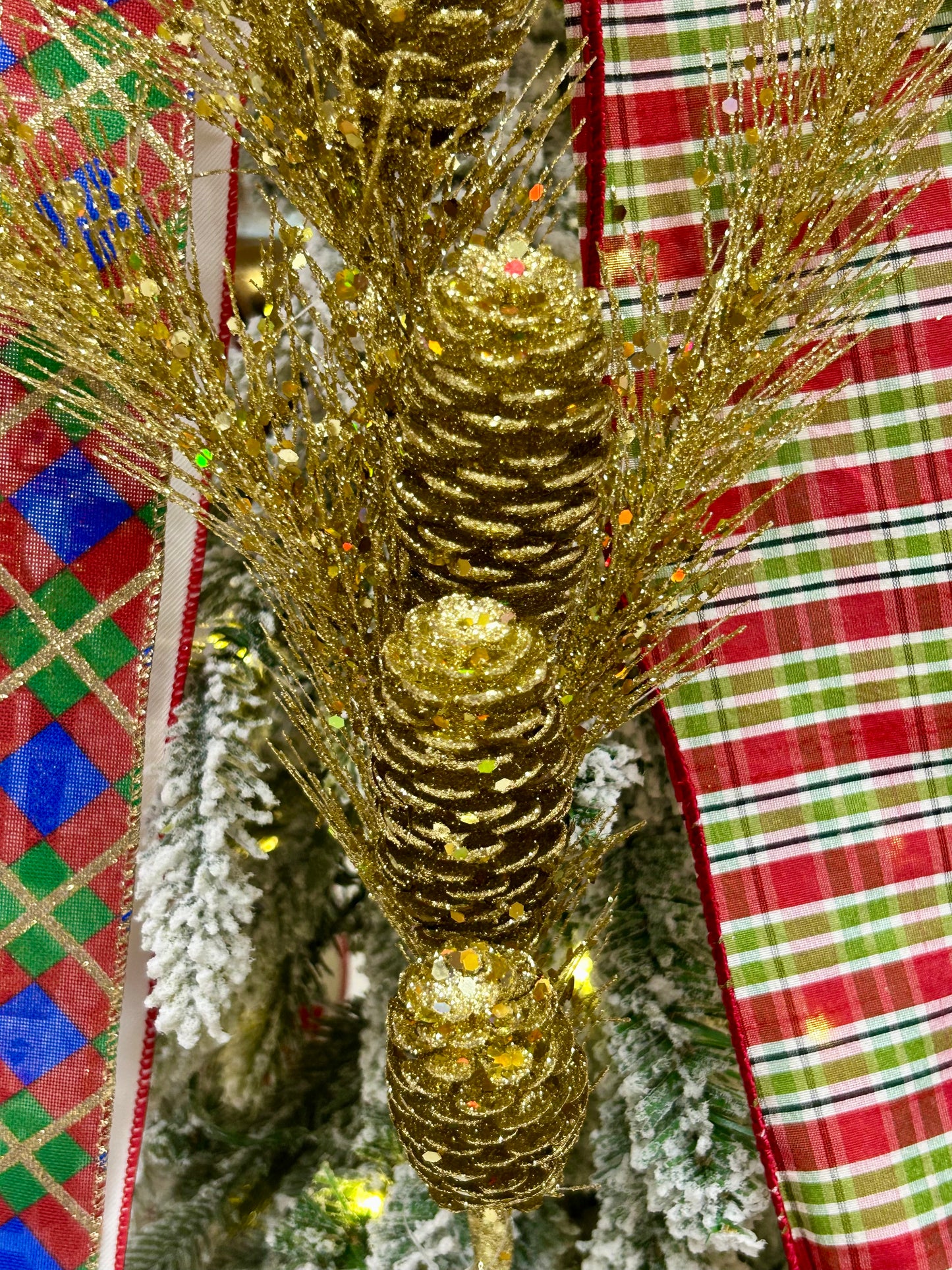 33 Inch Gold Glitter Pinecone Spray