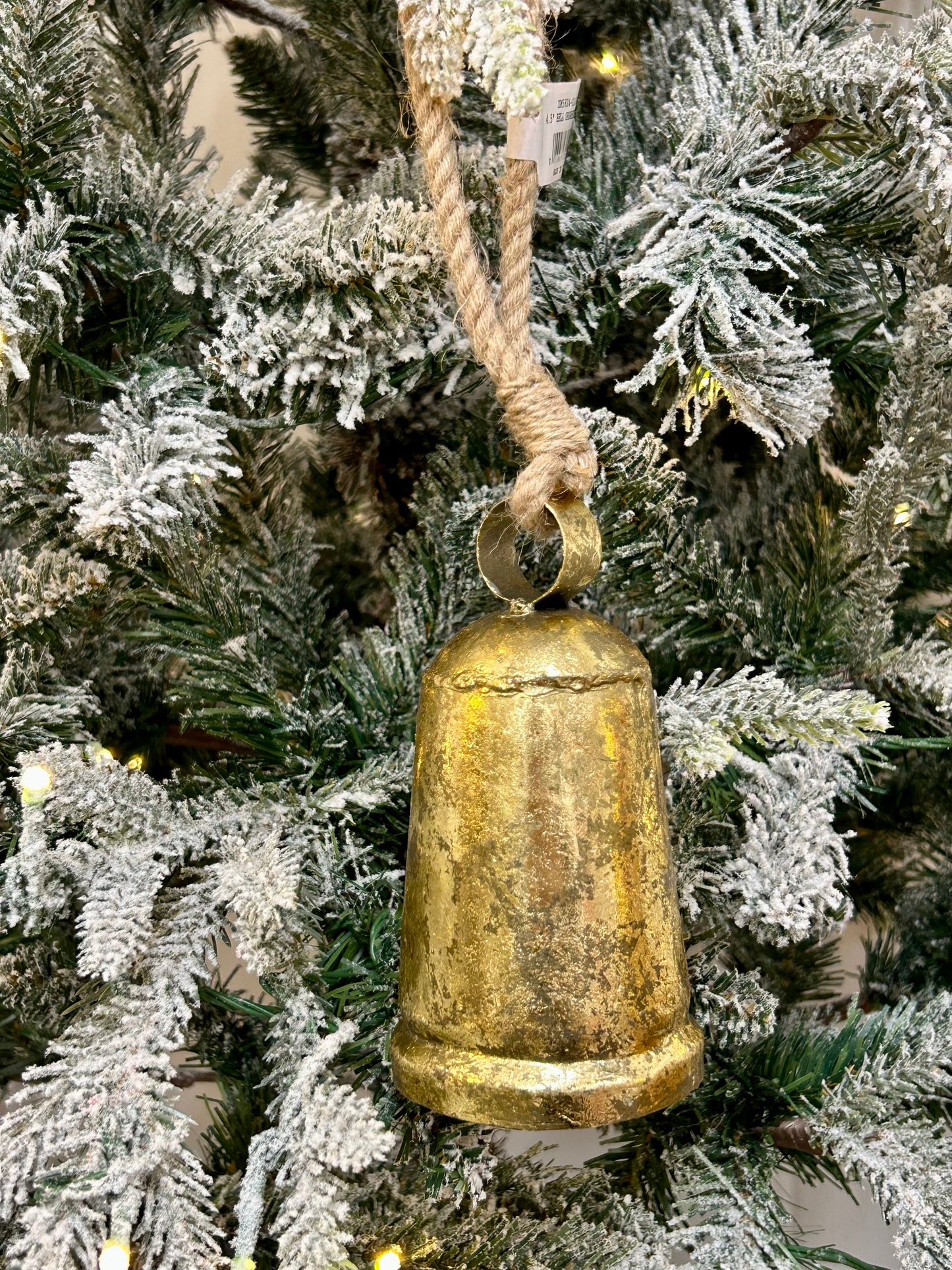 4.5 Inch Gold Antique Metal Bell Ornament