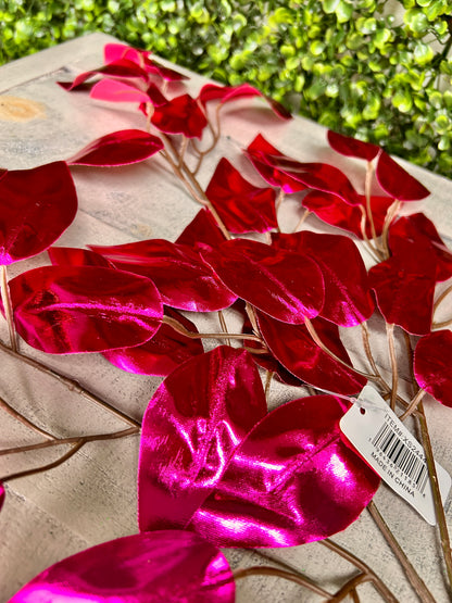23 Inch Hot Pink Metallic Ficus Spray