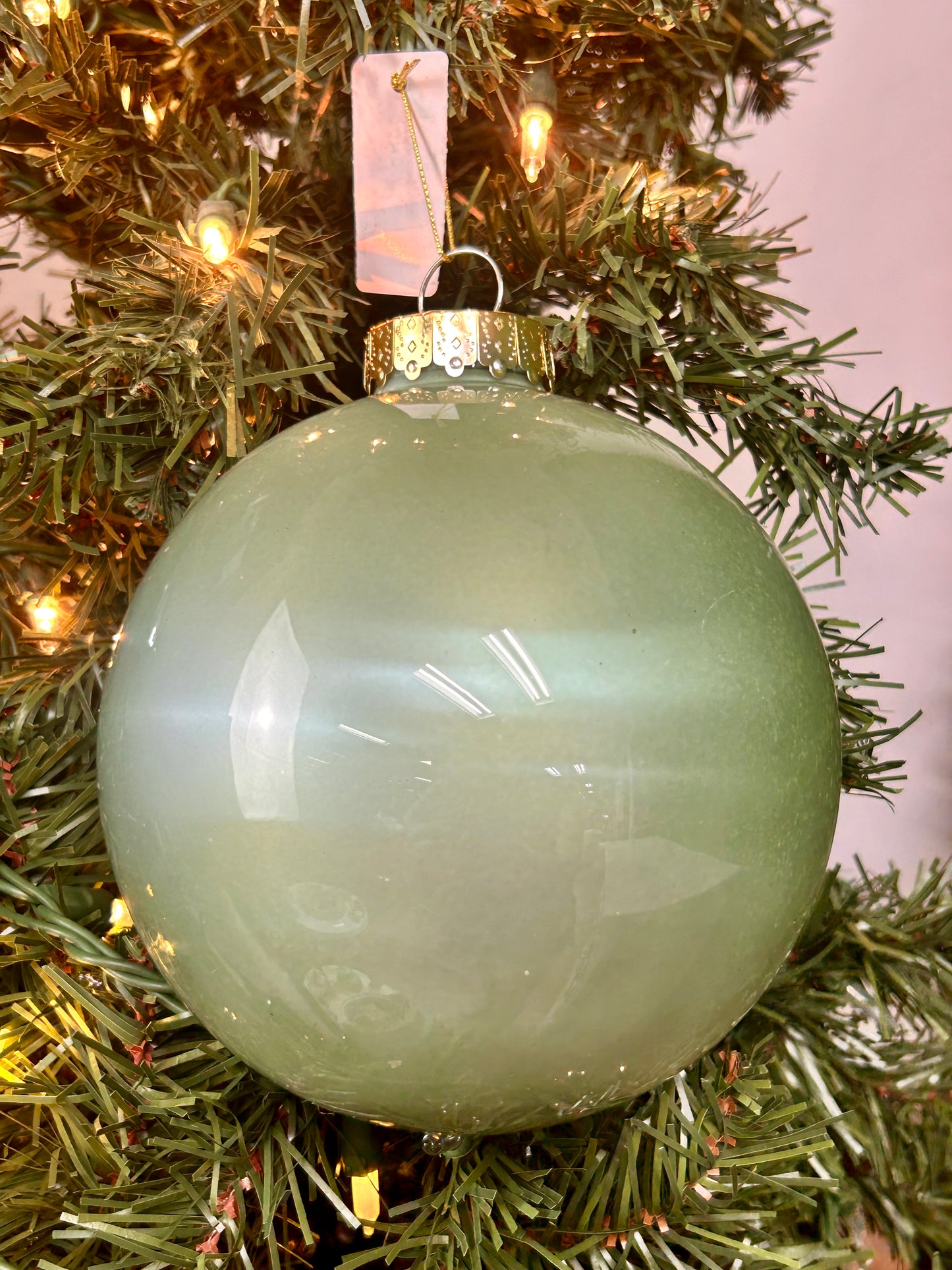 6 Inch Sage Green Lacquer Ornament Ball