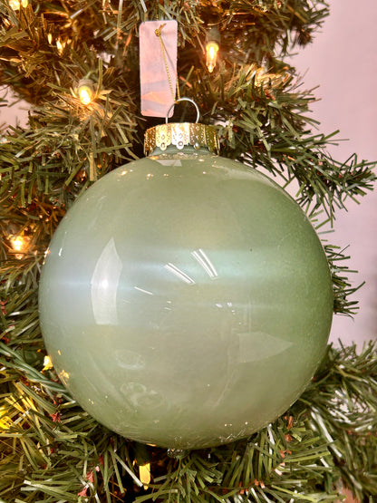 6 Inch Sage Green Lacquer Ornament Ball