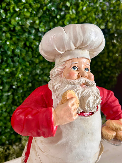 12 Inch Resin Holiday Chef Santa Figurine Two Styles