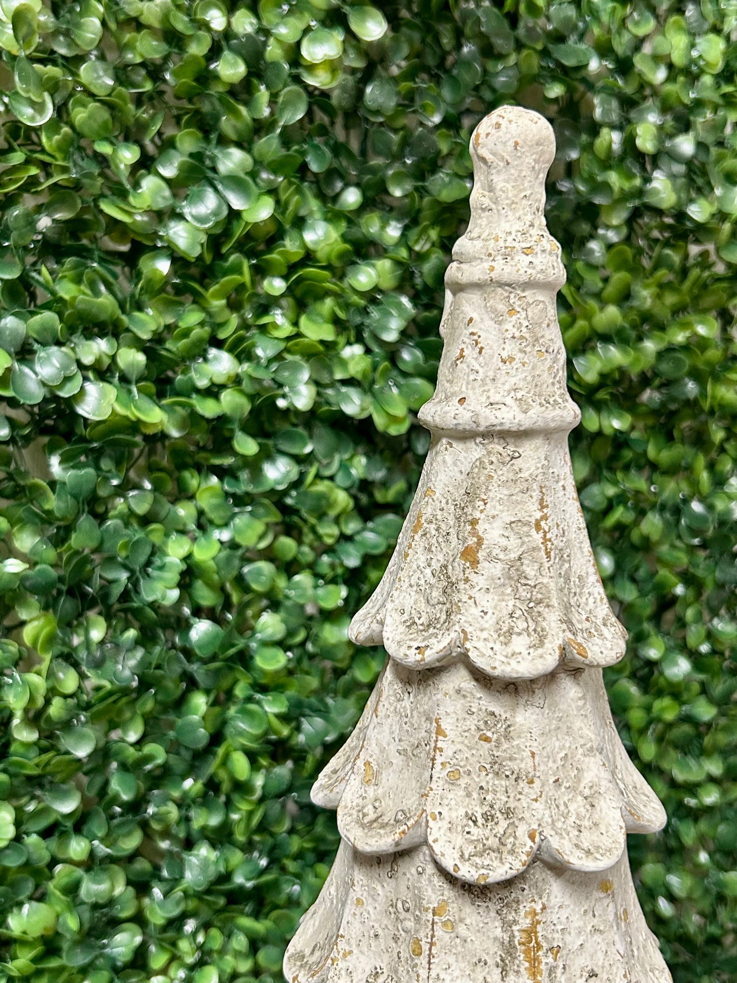 19 Inch Weathered White Resin Leaf Tree