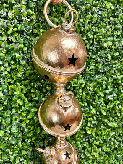 Metal Gold Star Bell Hanging Finial