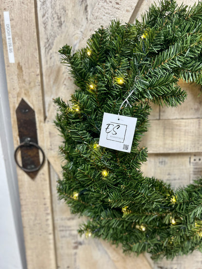 24 Inch Lighted Canadian Pine Wreath