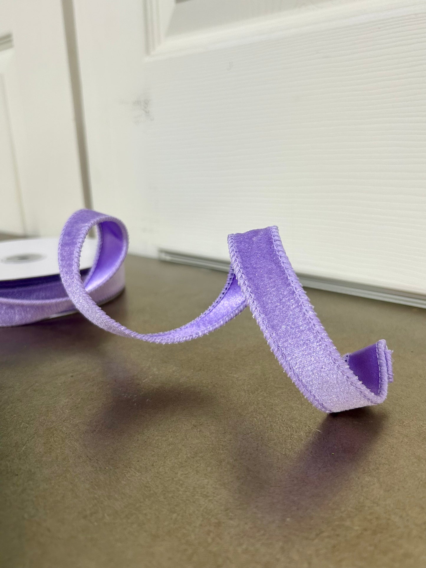 7/8 Inch By 10 Yard Lavender Deluxe Velvet With Satin Backing Ribbon