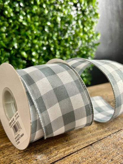 2.5 Inch By 10 Yard Grey Plaid Twill Ribbon