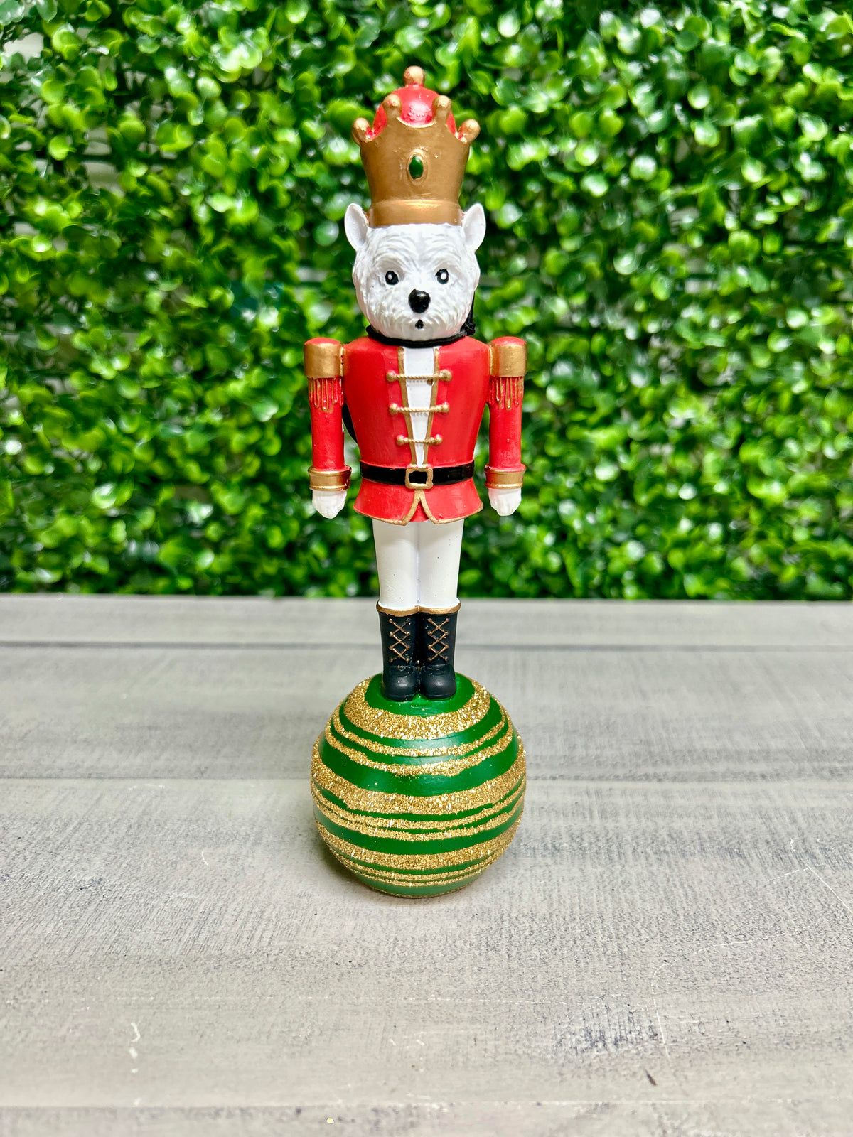 7.5 Inch White Terrier Nutcracker Resin Décor