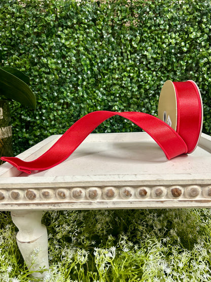 1.5 Inch By 10 Yard Red Satin Fused Ribbon