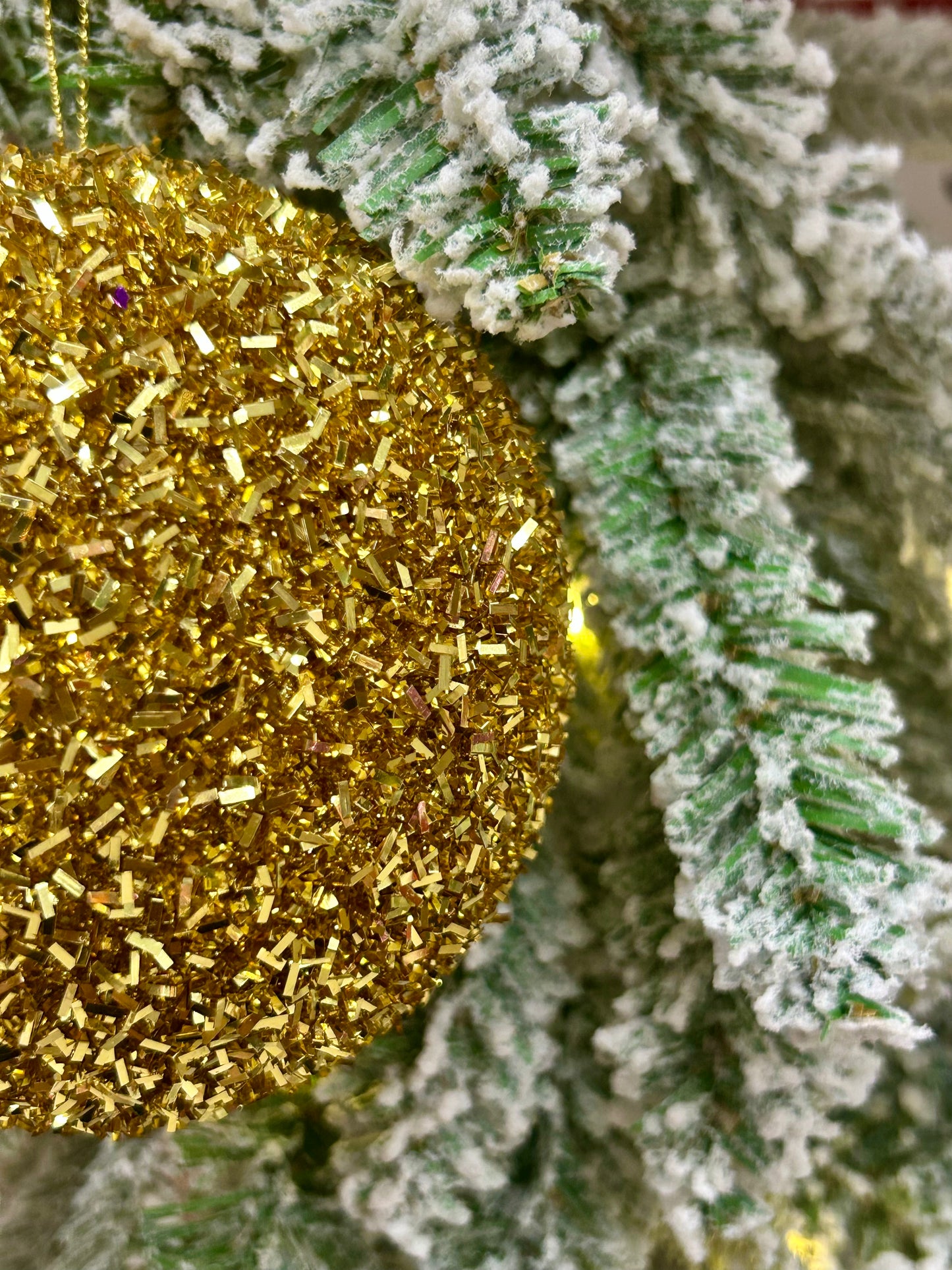 4 Inch Gold Foil Glitter Ball Ornament