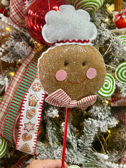 18.5 Inch Gingerbread Chef On Stick