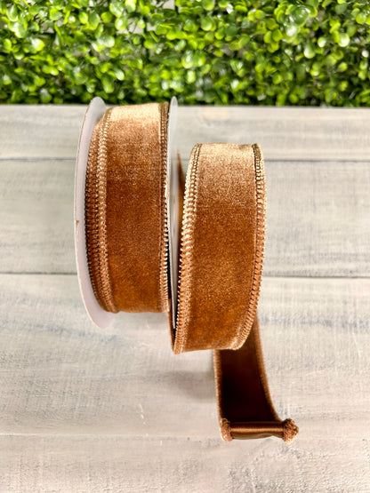 1.5 Inch By 10 Yard Chocolate Deluxe Velvet With Satin Backing Ribbon