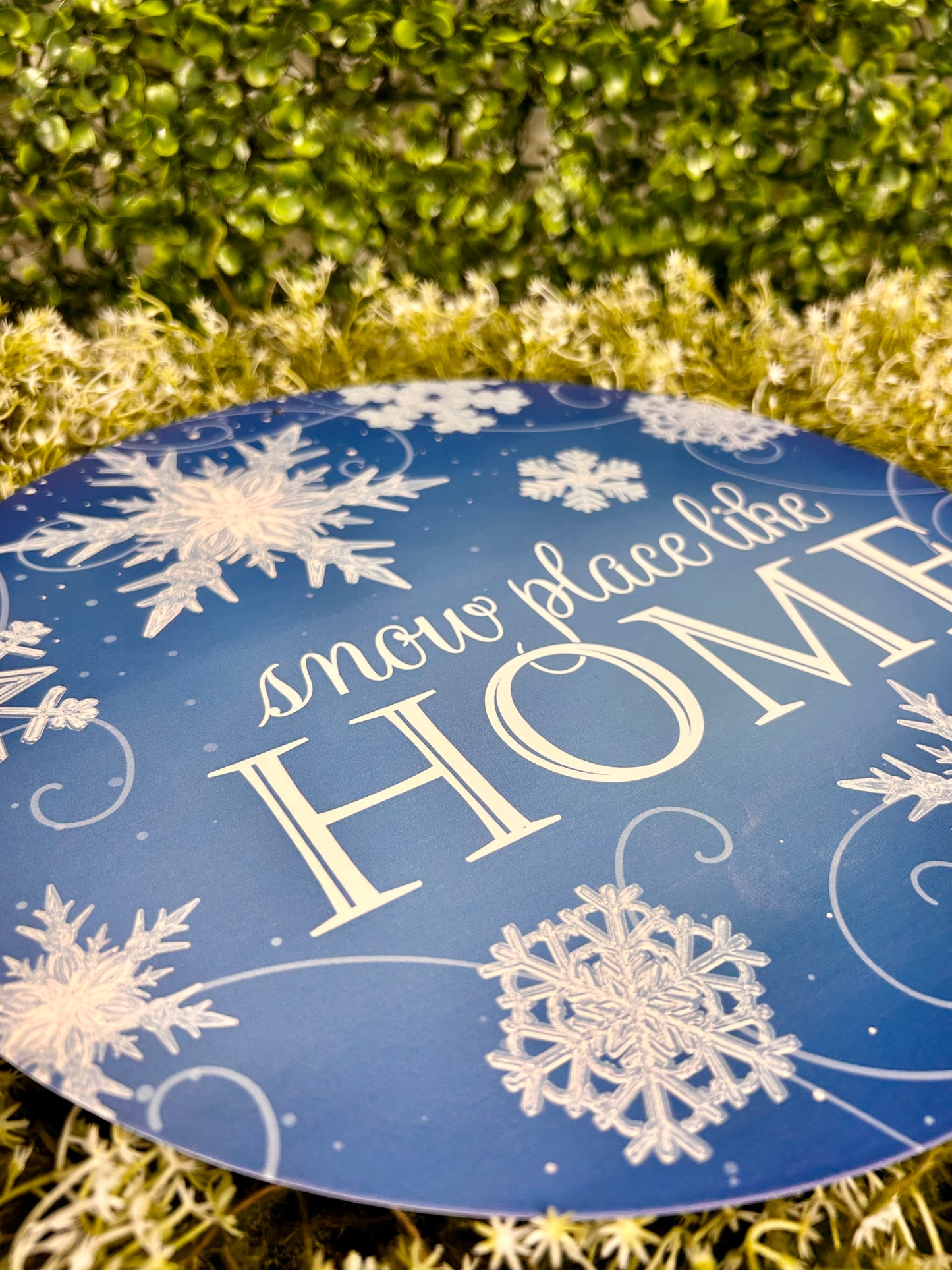 12 Inch Snow Place Like Home Metal Sign
