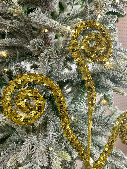 27 Inch Gold Sequin Coil Spray