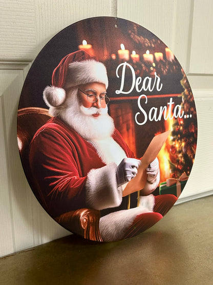 12 Inch By 10 Yard Dear Santa Metal Sign