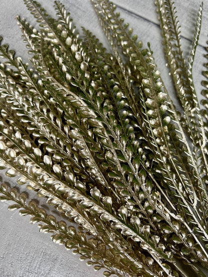 21 Inch Champagne And Silver Fern Bush