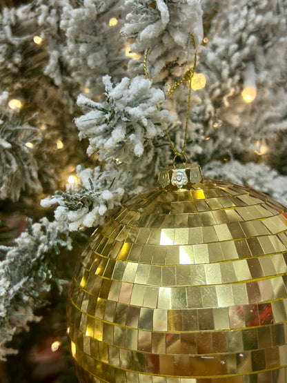 5 Inch 18K Gold Mirror Ball Ornament
