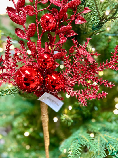 18 Inch Red Ball Berry Spray