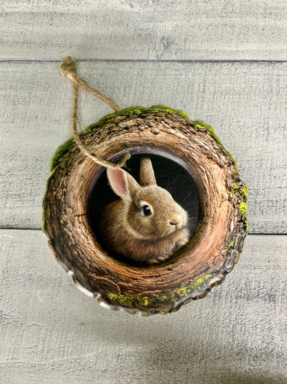 5.25 Inch Bunny In A Tree Sign