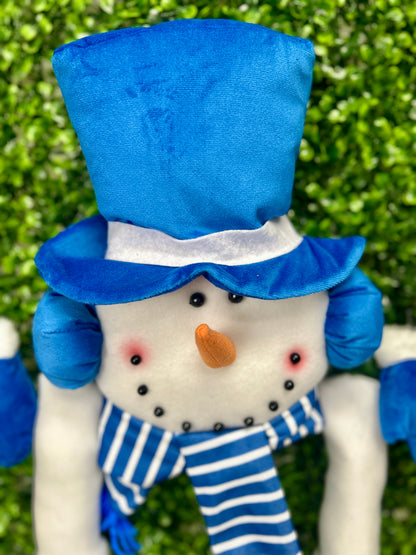 5 Piece 31 Inch Blue Snowman Decor Kit