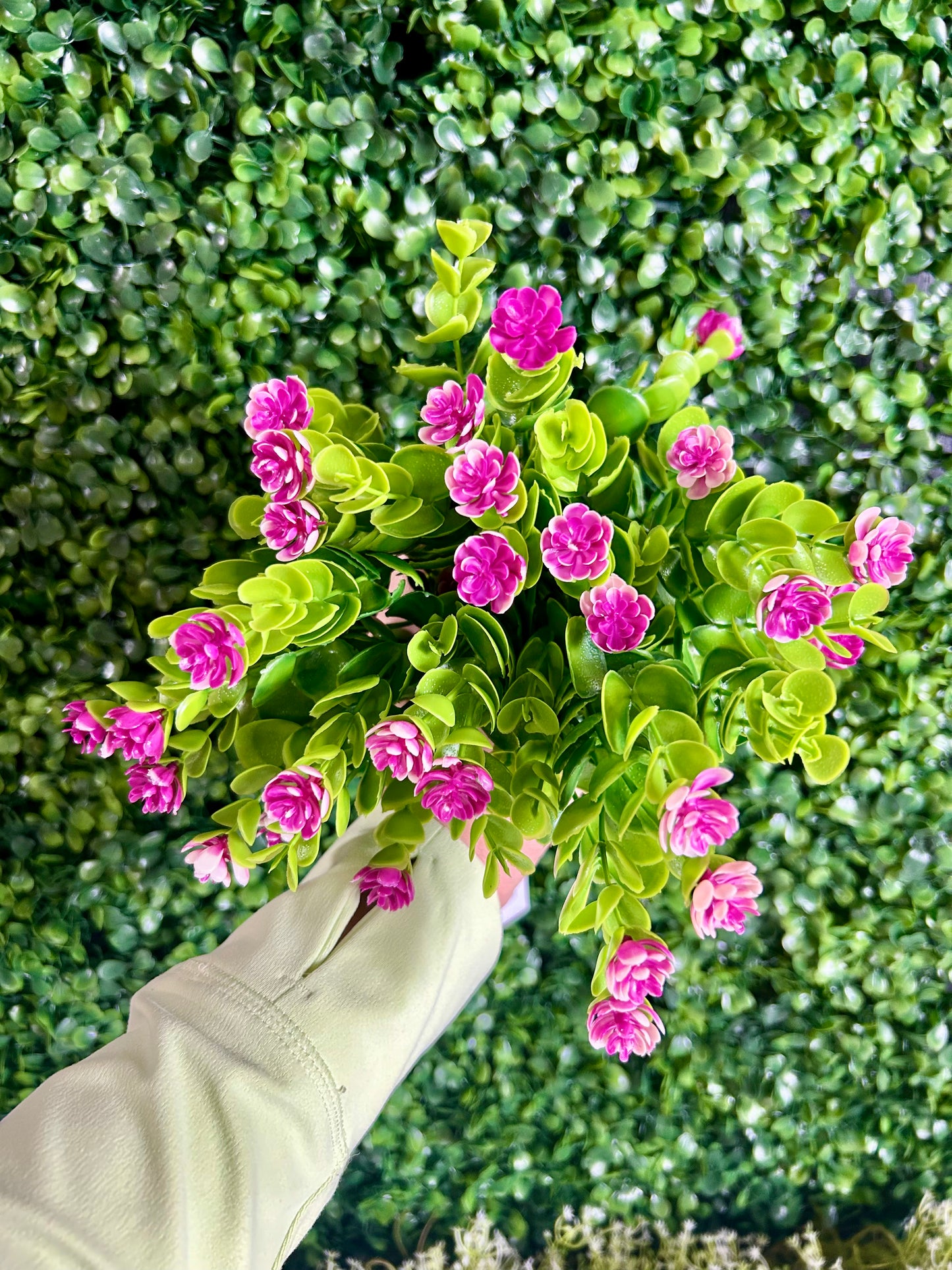 12.5 Inch Purple Flower And Eucalyptus Bush
