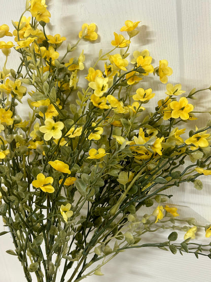 19.5 Inch Yellow Wax Flower Bush