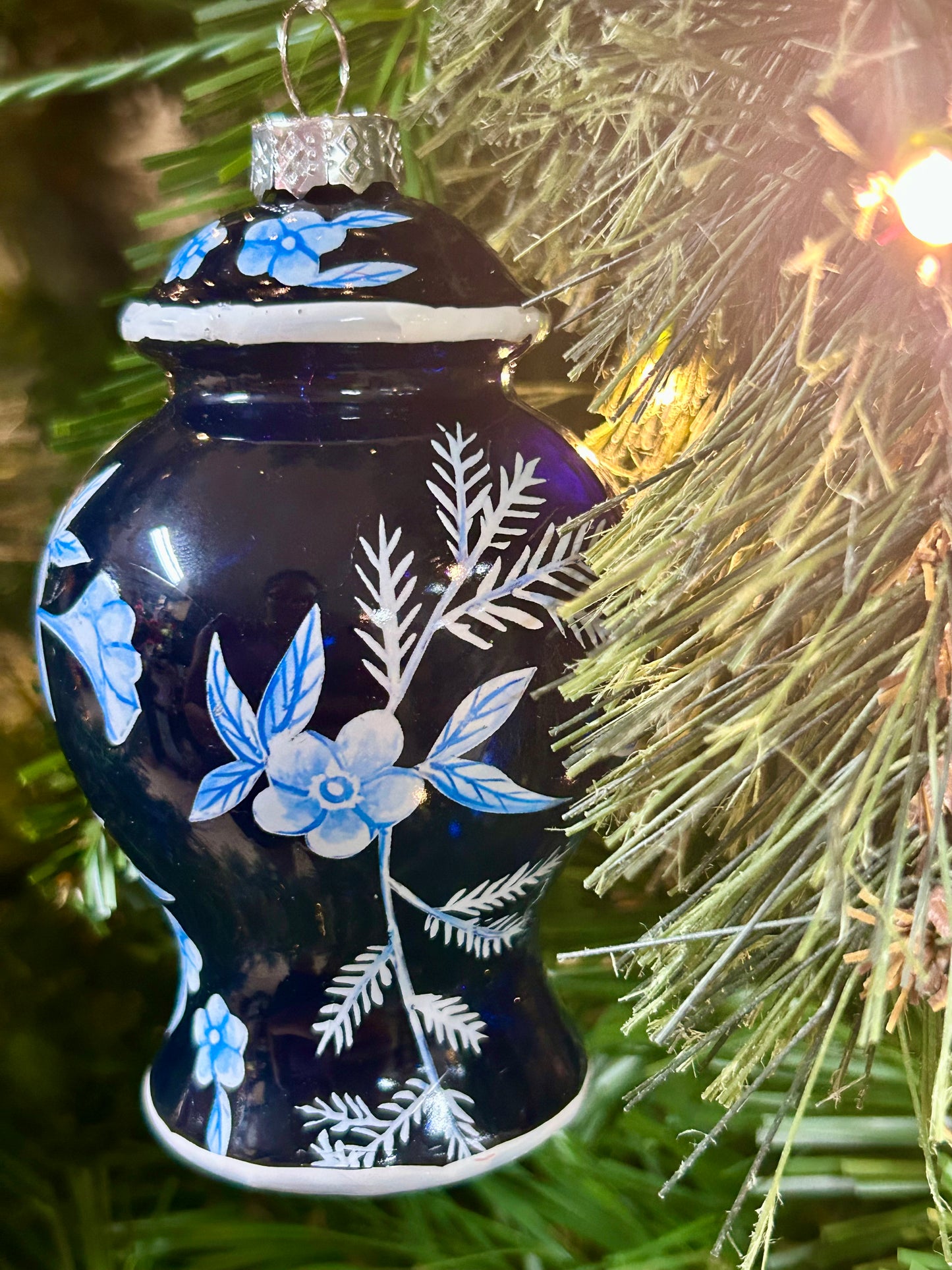 4.5 Inch Glass Floral Urn Ornament Two Styles