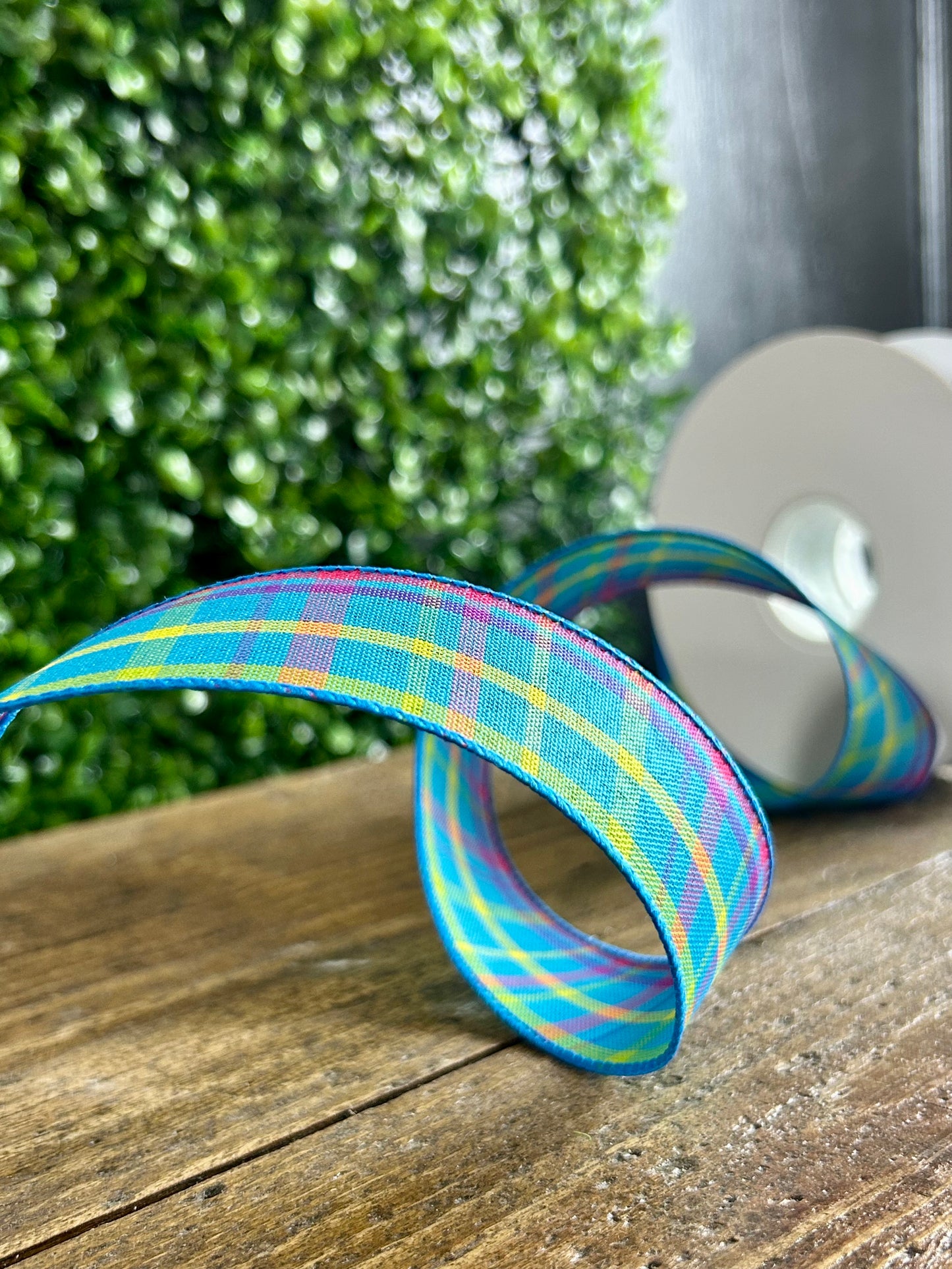 1.5 Inch By 10 Yard Blue Breezeway Plaid Ribbon