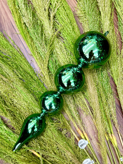 19.5 Inch Glass Green Shiny Finial Ornament