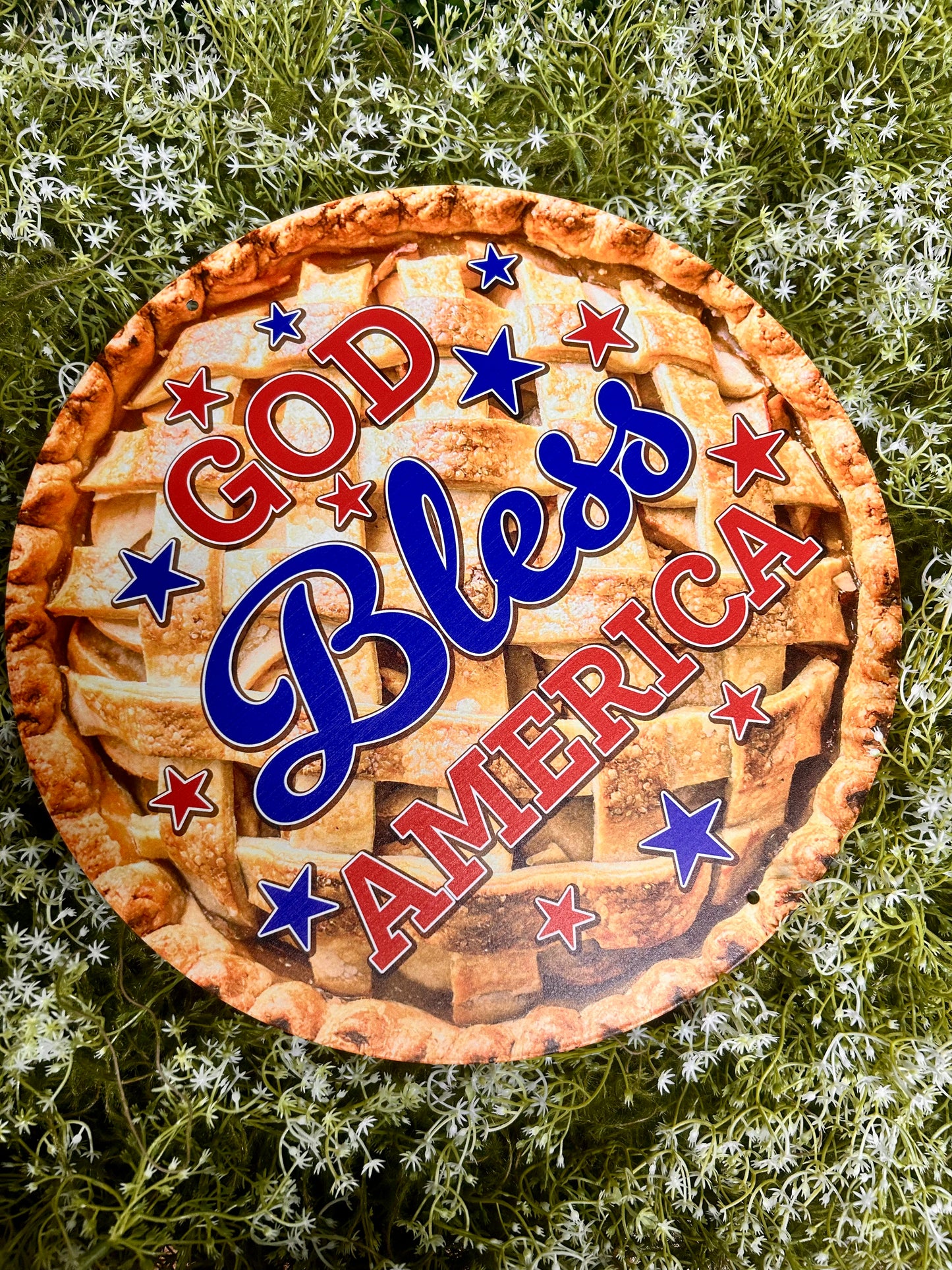 12 Inch God Bless America Apple Pie Sign