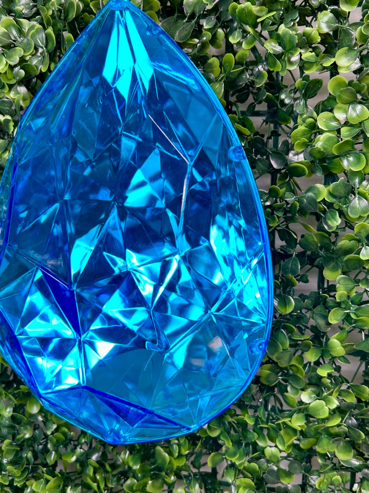 9 Inch Blue Acrylic Rain Drop Diamond Ornament