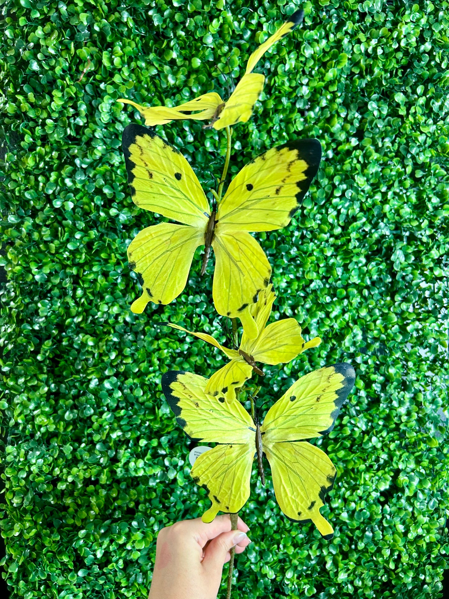 32 Inch Yellow Butterfly Spray