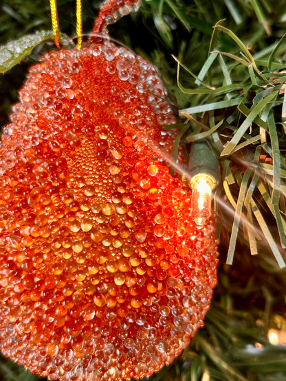 4 Inch Beaded Copper Christmas Pear Ornament