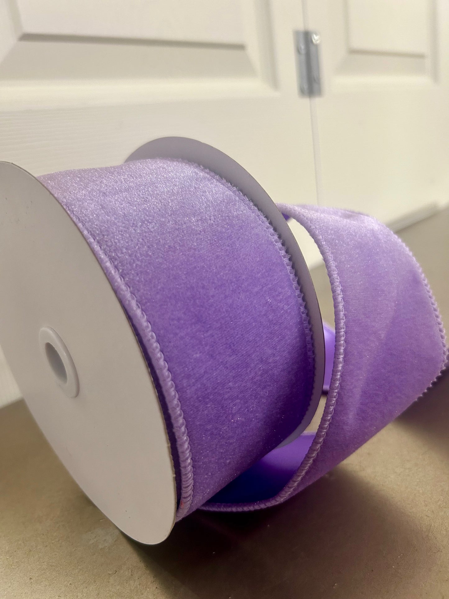 2.5 Inch By 10 Yard Lavender Deluxe Velvet With Satin Backing Ribbon