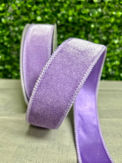 1.5 Inch By 10 Yard Lavender Deluxe Velvet With Satin Backing Ribbon