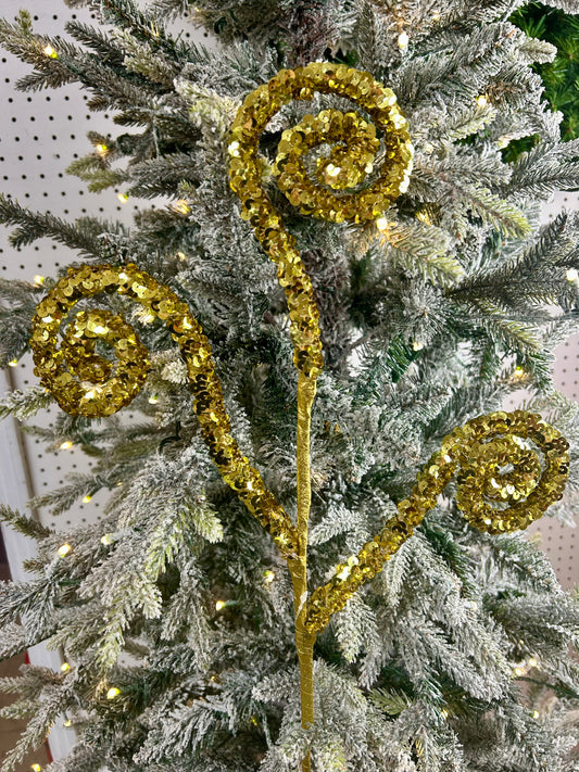 27 Inch Gold Sequin Coil Spray