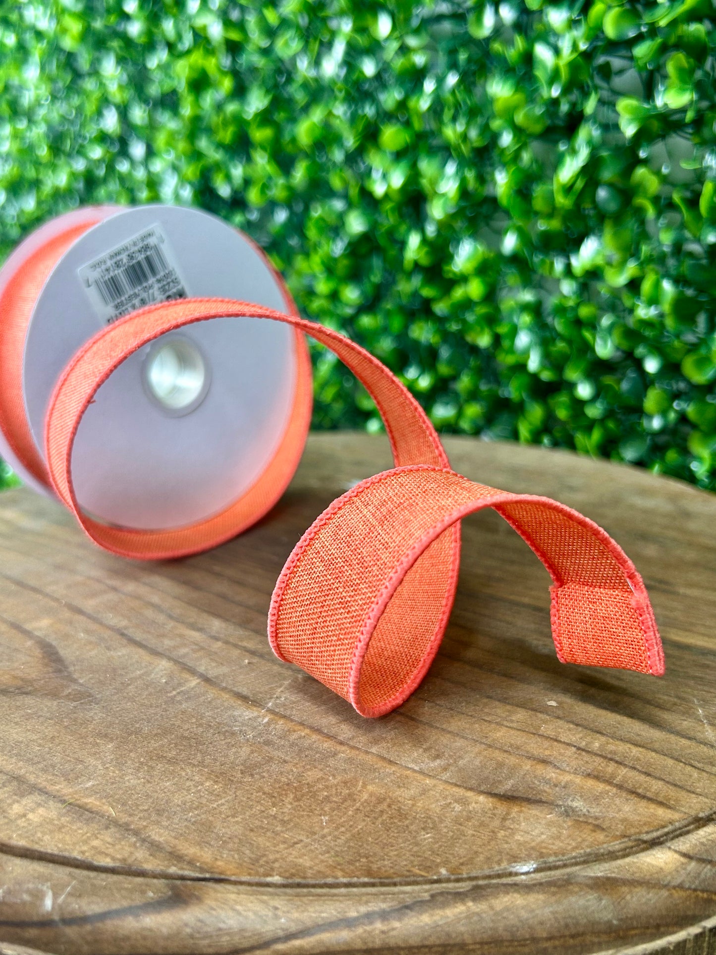 7/8 Inch By 10 Yard Dark Coral Royal Burlap Ribbon