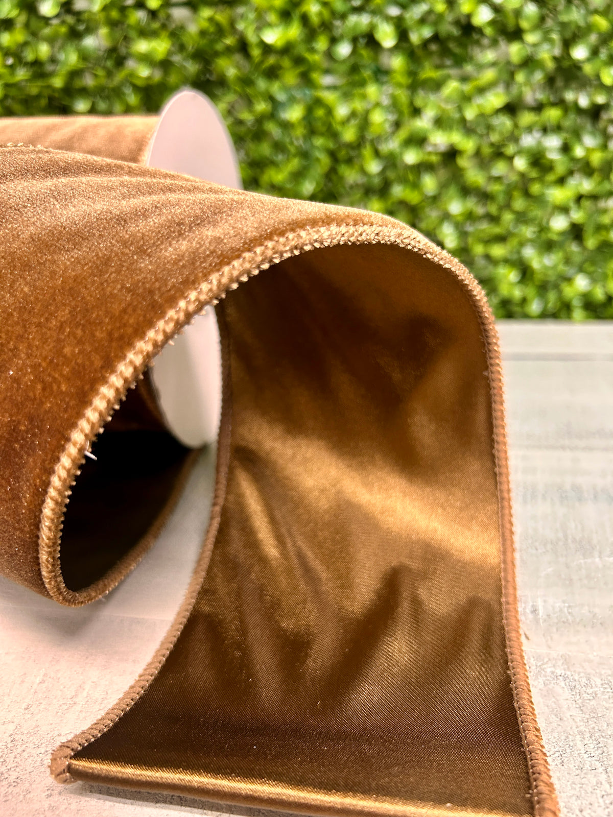 4 Inch By 10 Yard Chocolate Deluxe Velvet With Satin Backing Ribbon