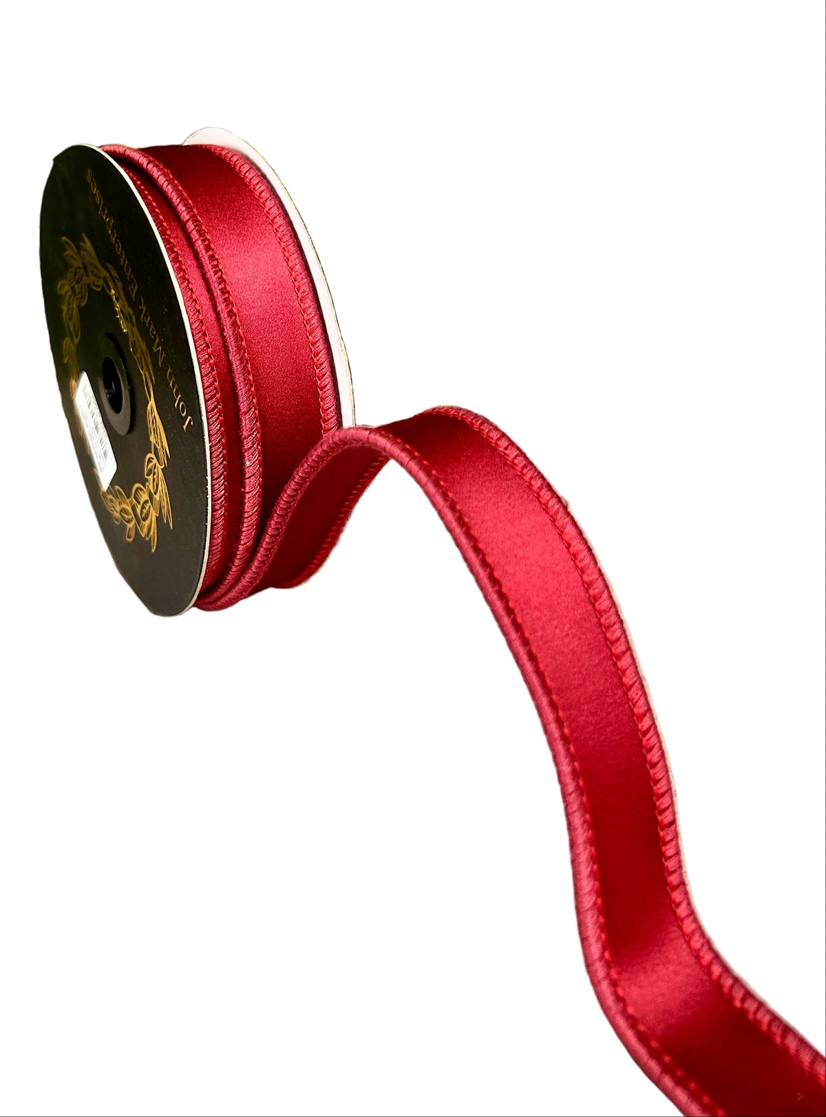 John Mark 1 Inch By 10 Yard Burgundy Satin Double Fused Ribbon