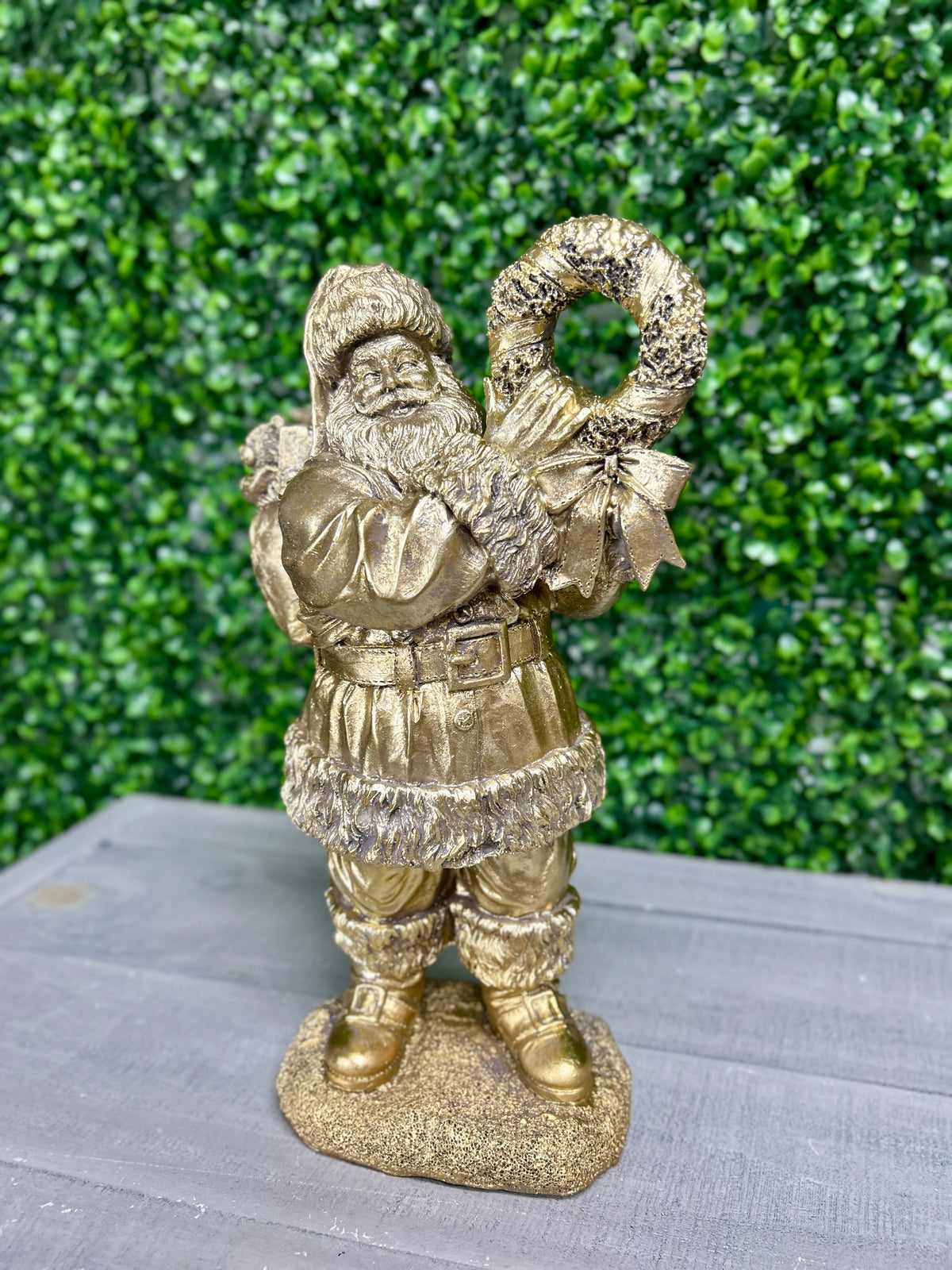 11.5 Inch-12 Inch Antique Gold Resin Santas Three Styles