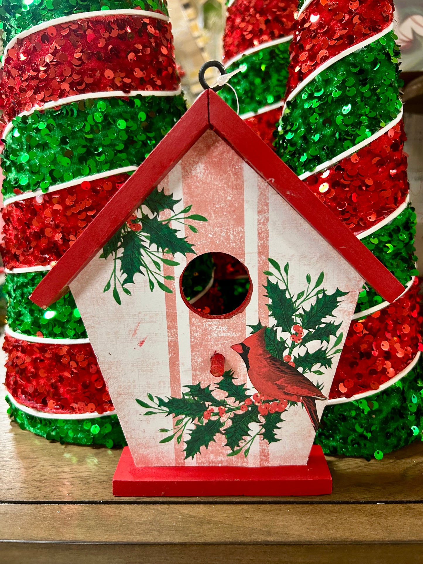 8 Inch Cardinal Birdhouse Decor Two Styles
