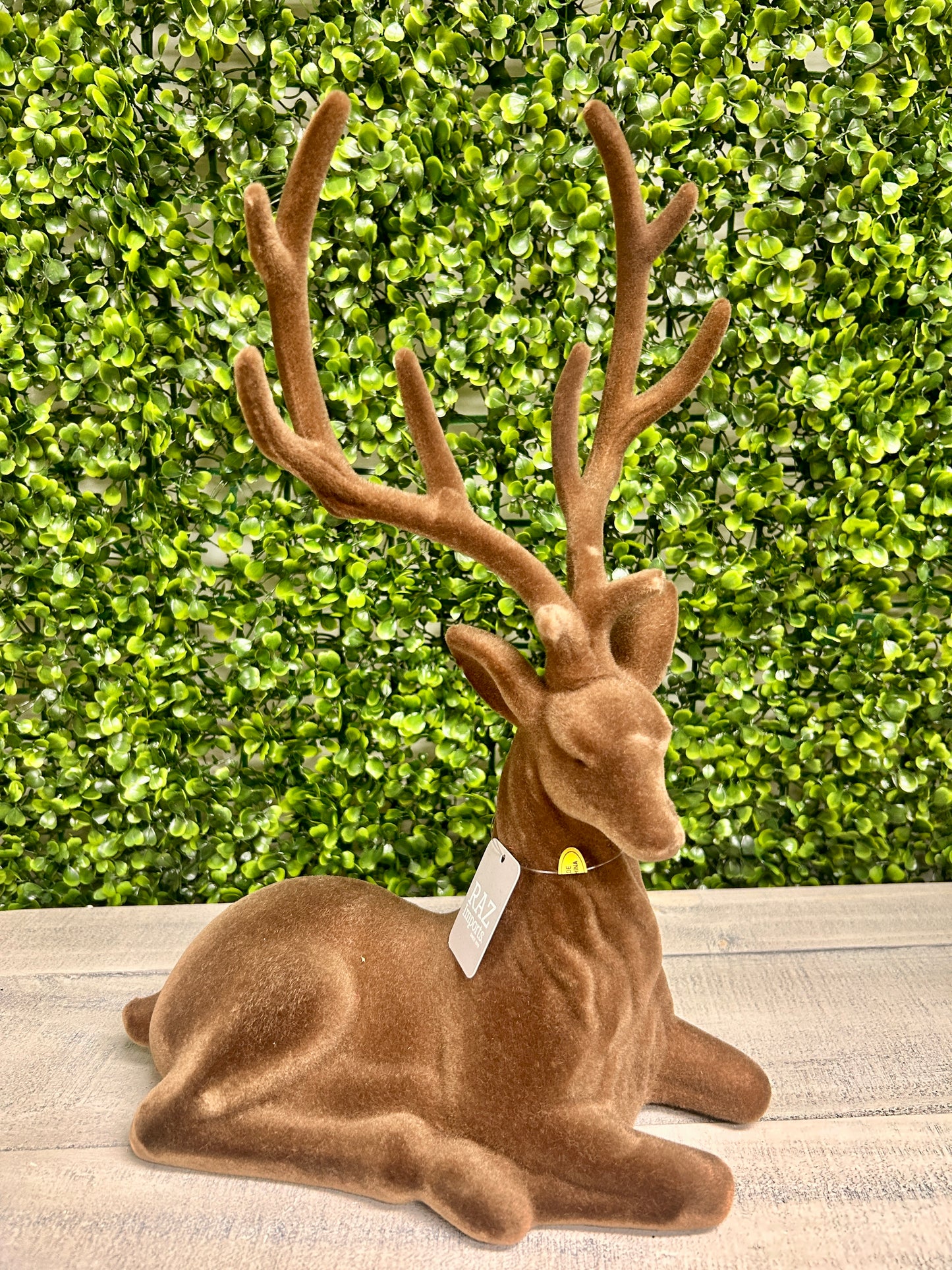 21 Inch Brown Flocked Deer Two Styles