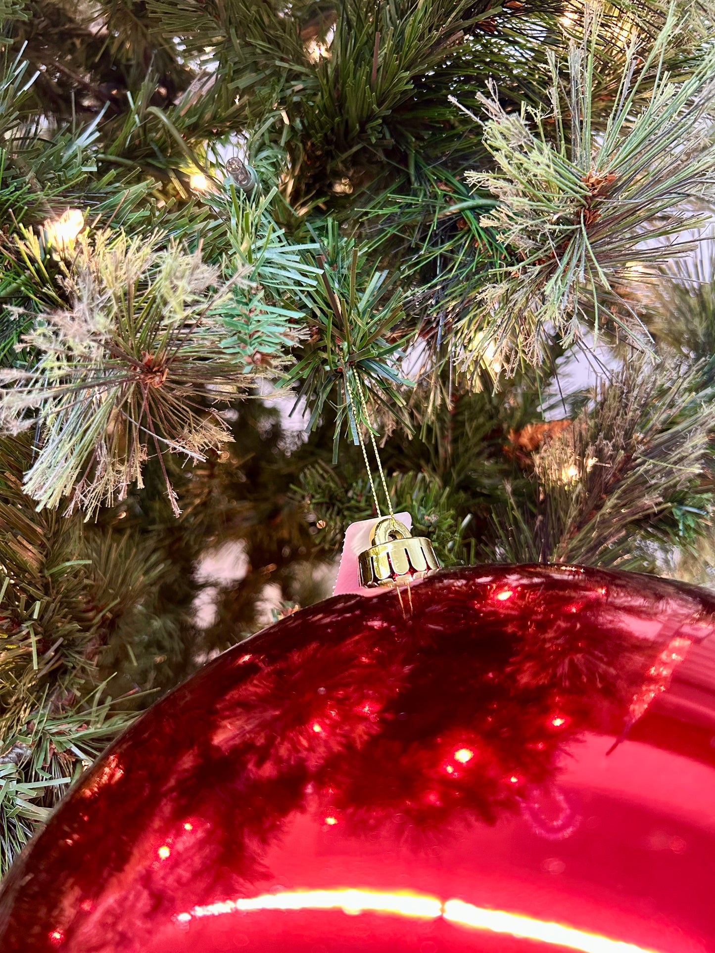 12 Inch Shiny Red Smooth Ball Ornament