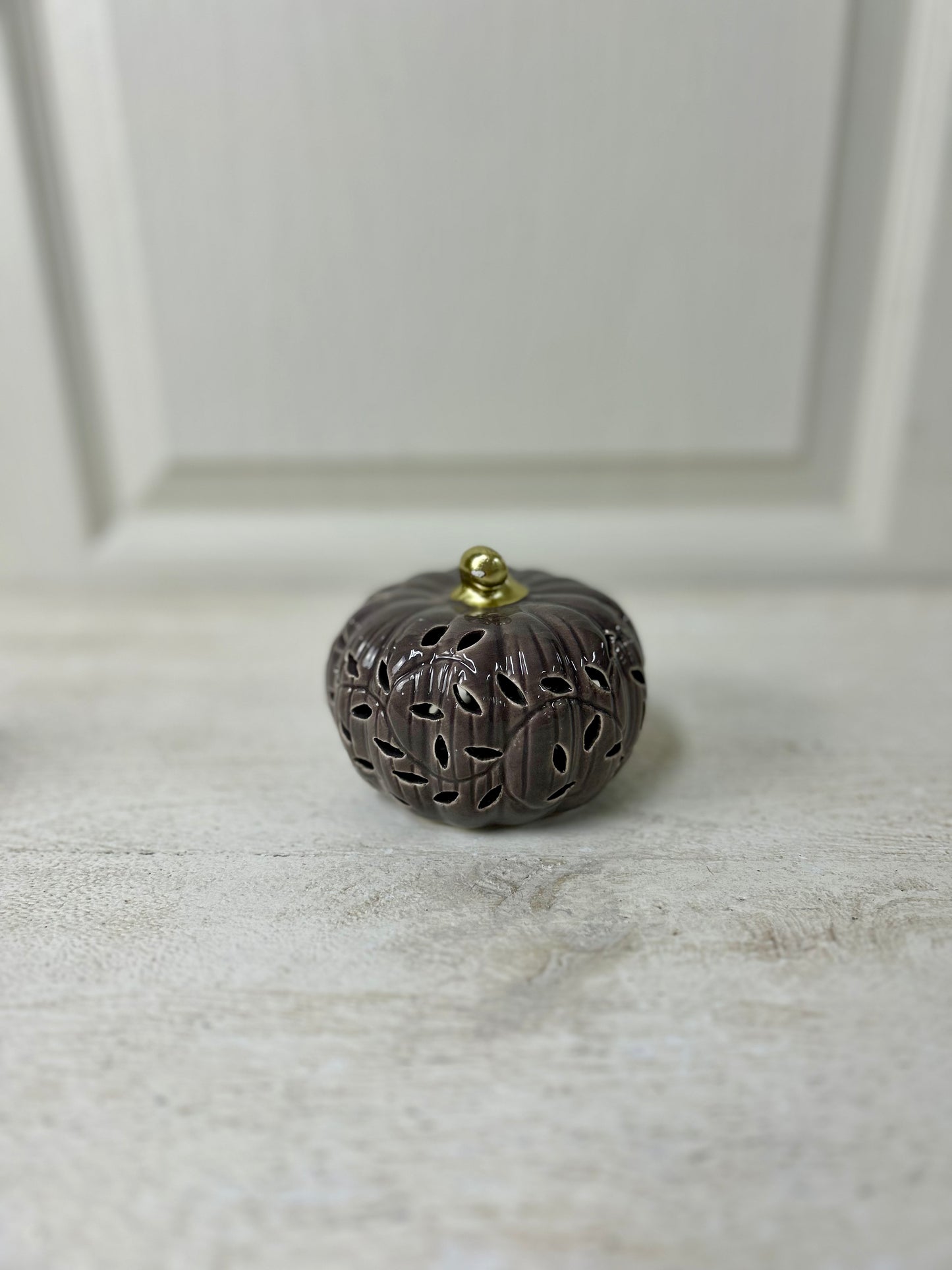 Mini Ceramic Pumpkin Grey