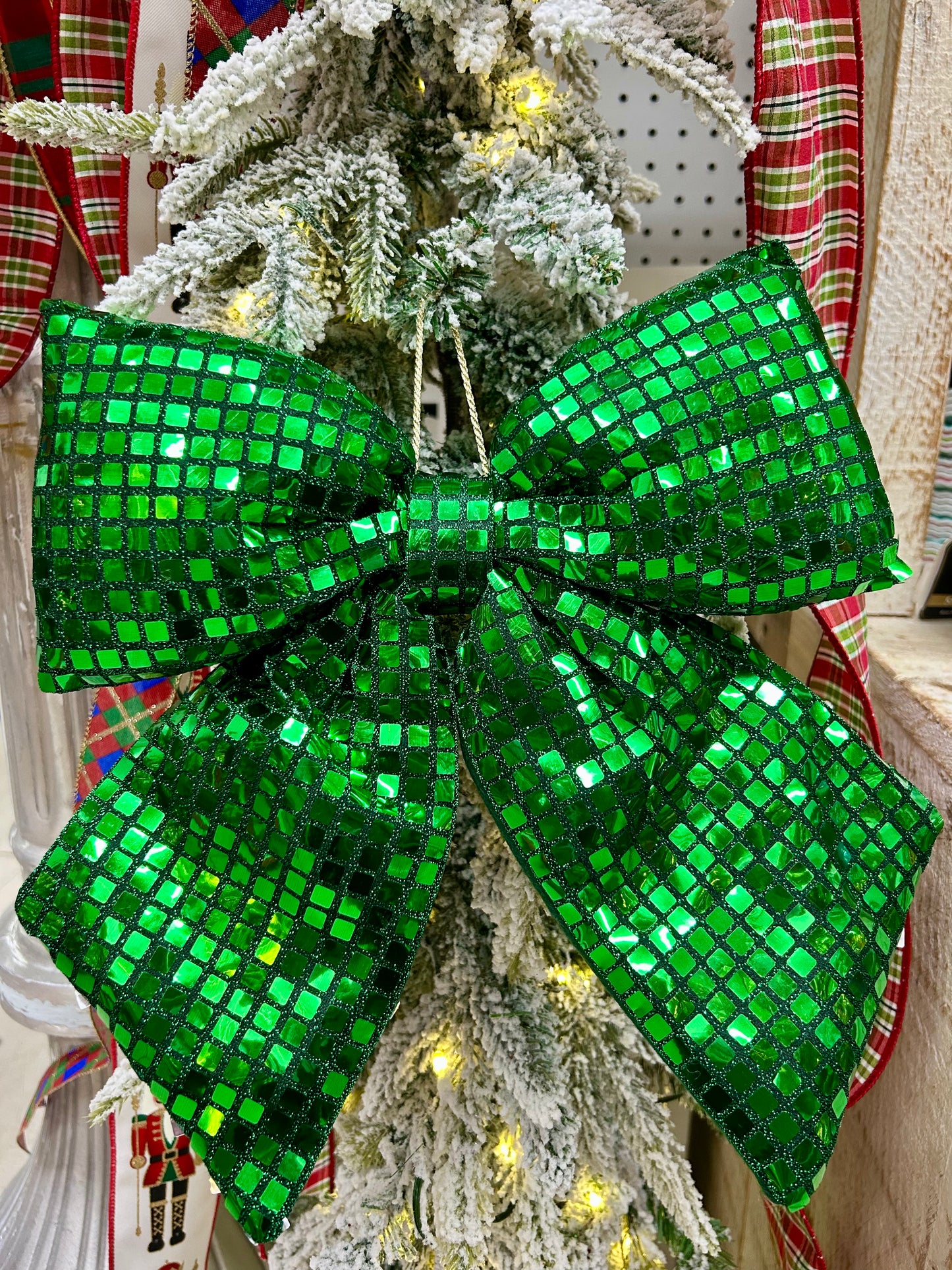 12 Inch Dark Green Bow Ornament