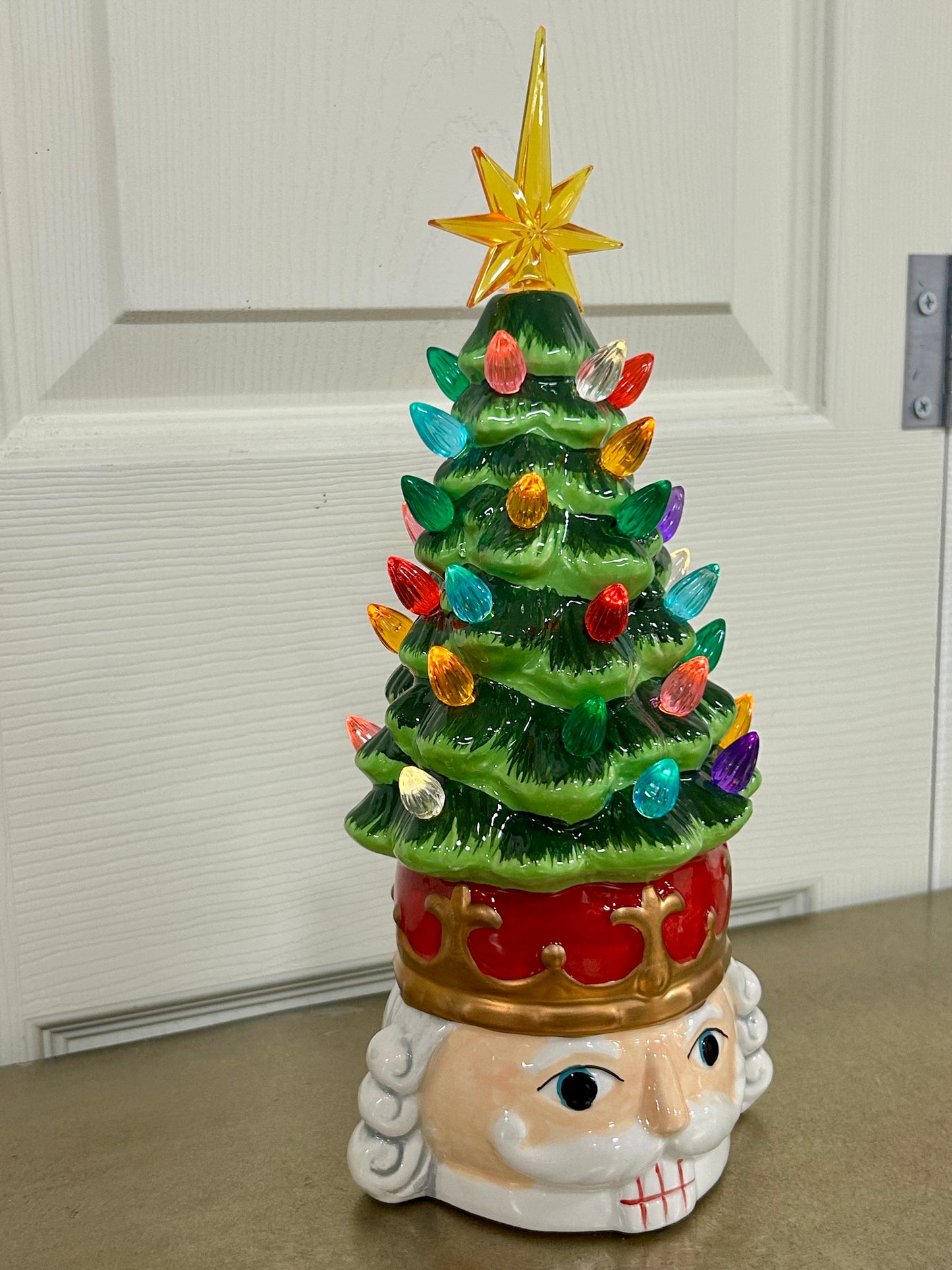 11.5 Inch Light Up Nutcracker Head Decor Two Styles