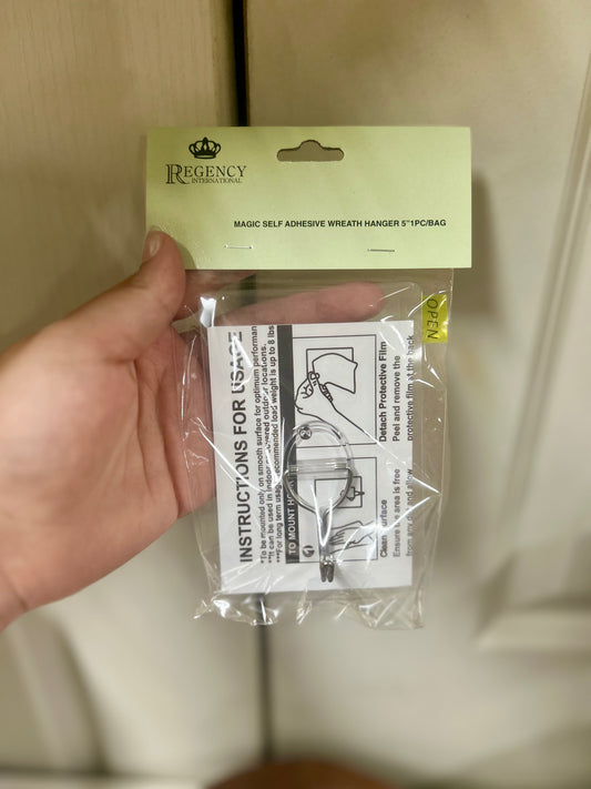 5 Inch Clear Magic Self Adhesive Wreath Hanger