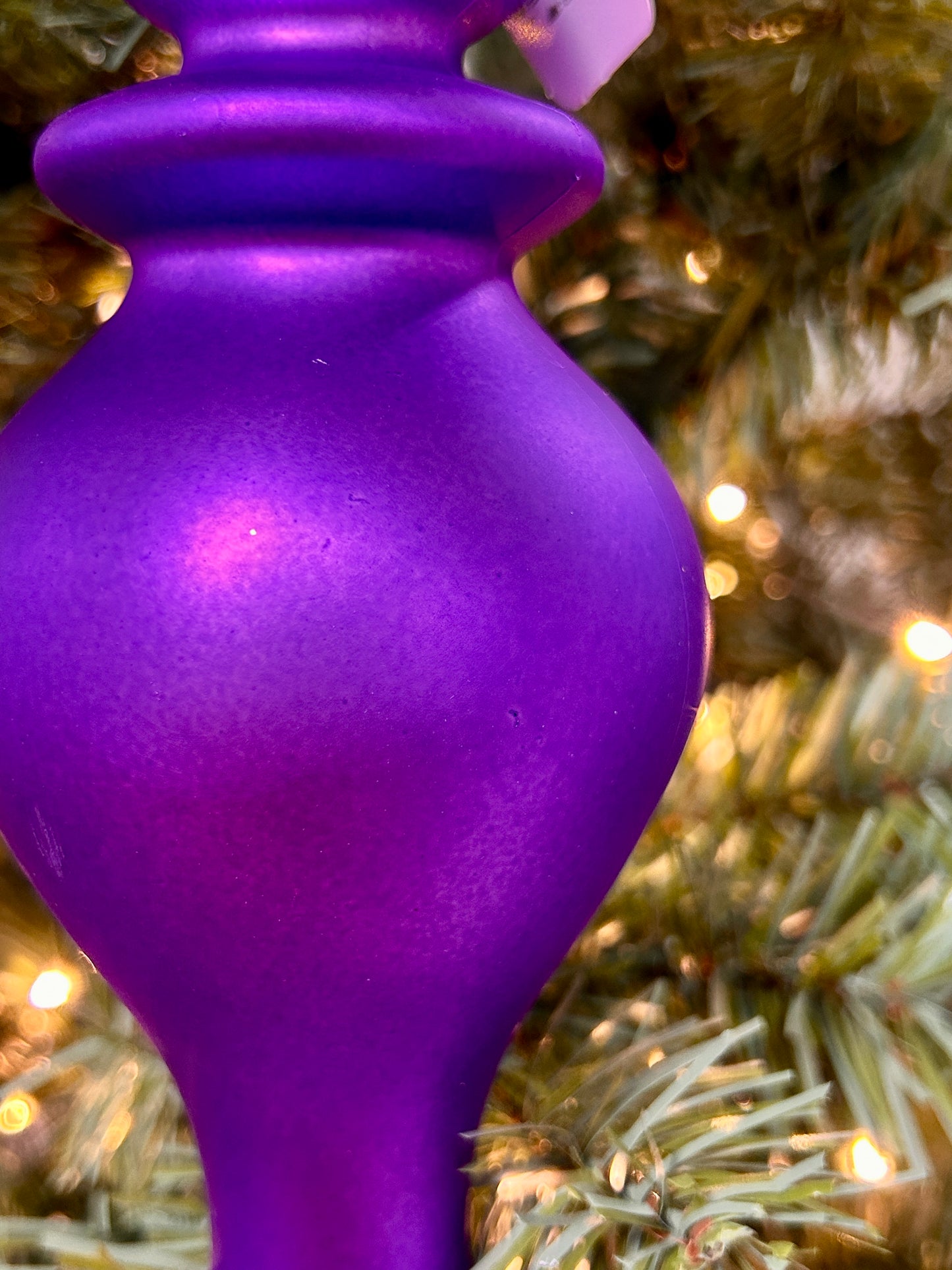 10 Inch Shiny Matte Purple Finial Ornament